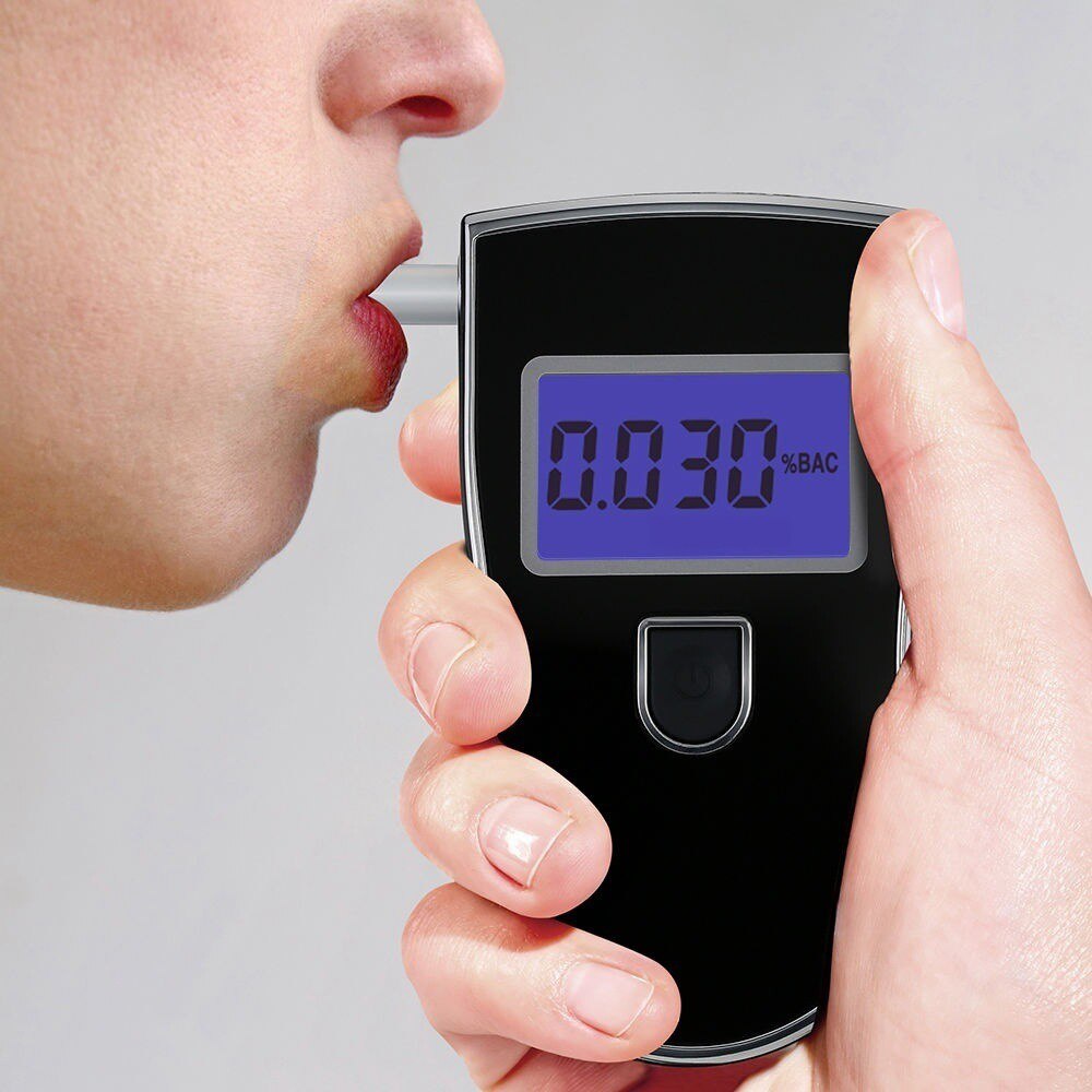 Digital ånde alkohol tester åndedrætsværn med lcd dispaly med 5 mundstykker politi alkohol parkering åndedrætsværn