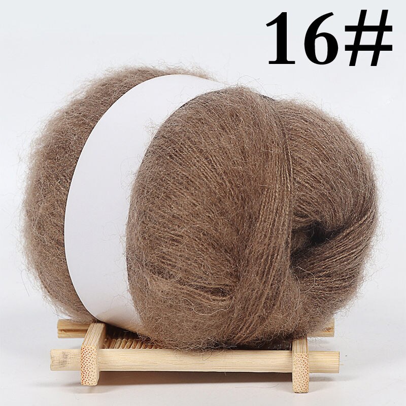 25G Praktische Mohair Garen Zachte Fijne Wol Haak Garen Voor Breien Sjaal Kleding Hoed Delicate Glad Wol Garen: 16