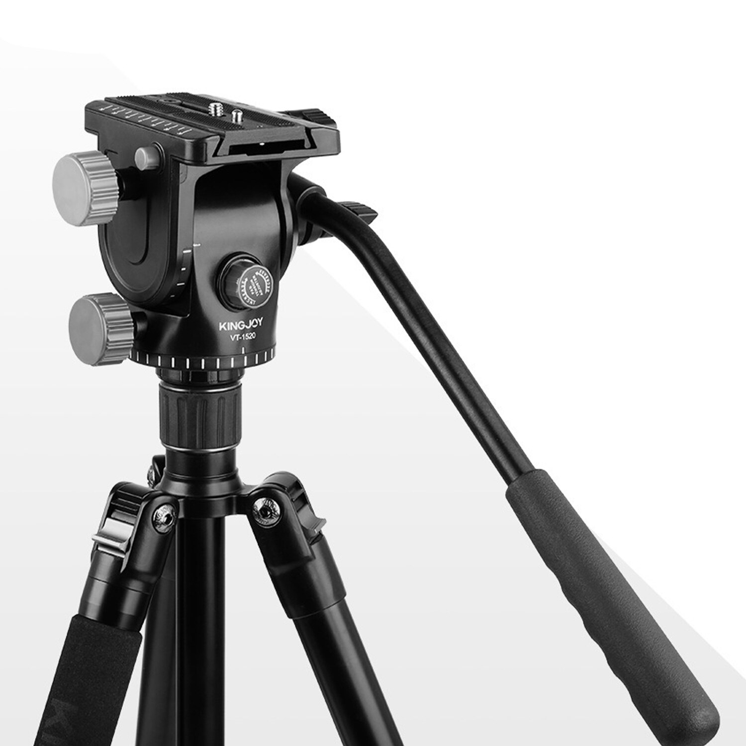 Cabezal de bola para fotografía Slr, soporte de amortiguación de vídeo, trípode de un solo Mango, cabezal de trípode hidráulico, placa de liberación rápida