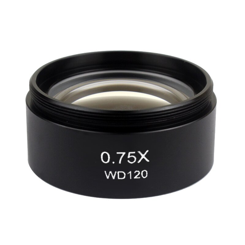Lente de objetivo auxiliar para Zoom, lente de microscopio estéreo de 0,3x 0,5X 0,7x 1X 2,0x, rosca de 48mm para microscopio trinocular