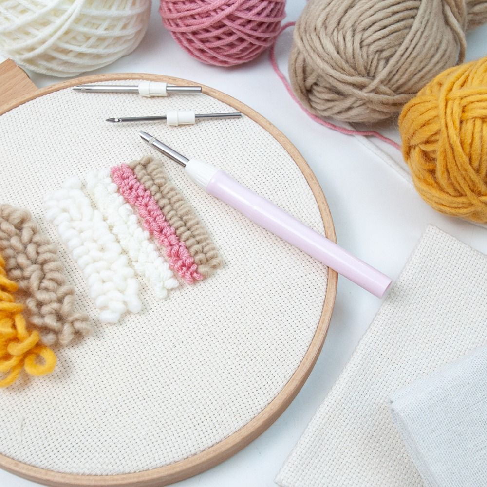 Embroidery Punch Needle Kit Stitching Tool Set Magic Embroidery Needle Pen Weaving Tool Knitting Sewing Tools for DIY Sewing