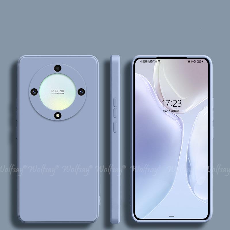 Offizielle flüssigsilikon-schutzhülle für honor  x9a  x9a x8a x7a x9 x8 x7 x6s handyhülle für honor  x9a: Bauchmuskeln / Lila