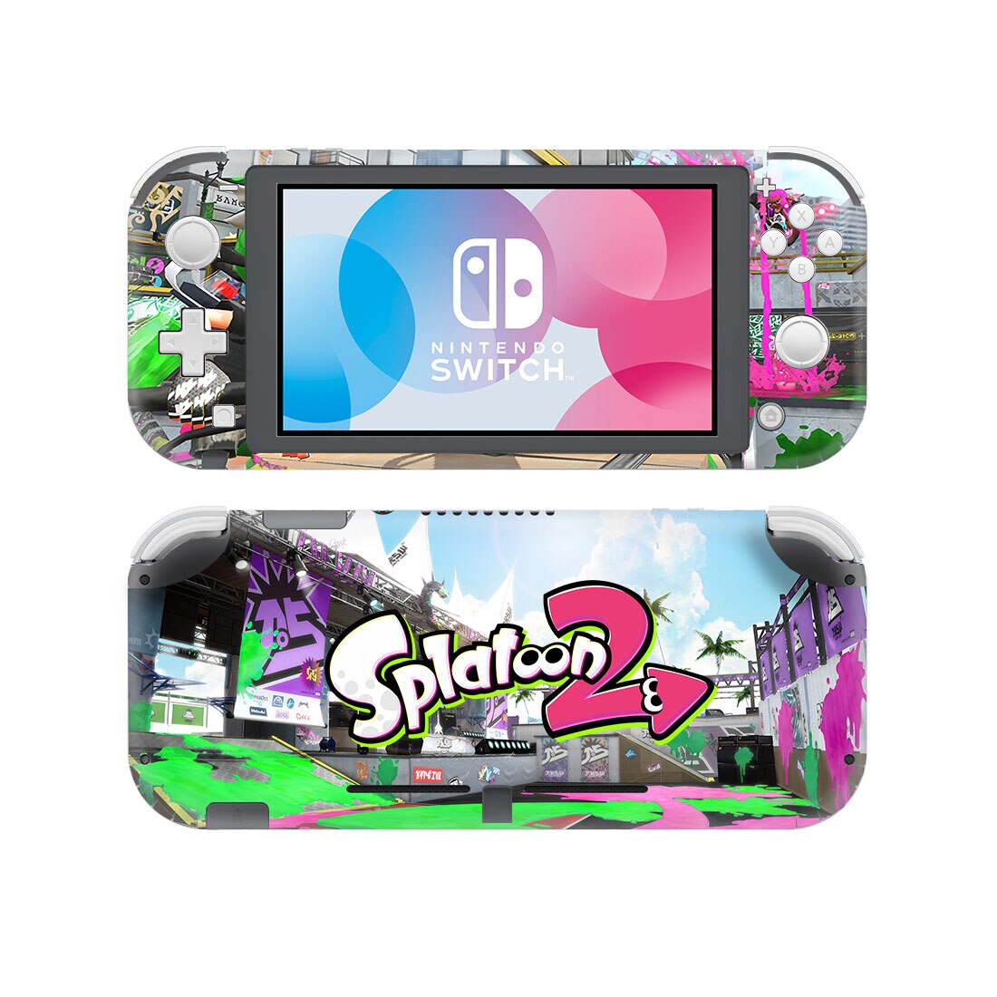 Splatoon-pegatina de piel de vinilo para Nintendo Switch Lite NSL, película protectora, cubierta, 13 estilos disponibles, 2 estilos: Style 11