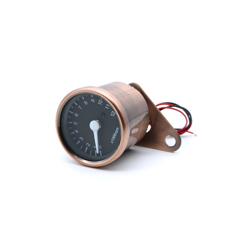 Led Hoogtepunt Backlight Brons Motorcycle Kilometerstand Km/H Snelheidsmeter Retro Toerenteller Voor Universal Motorcycle Retro Cafe Racer: Tachometer Bronze