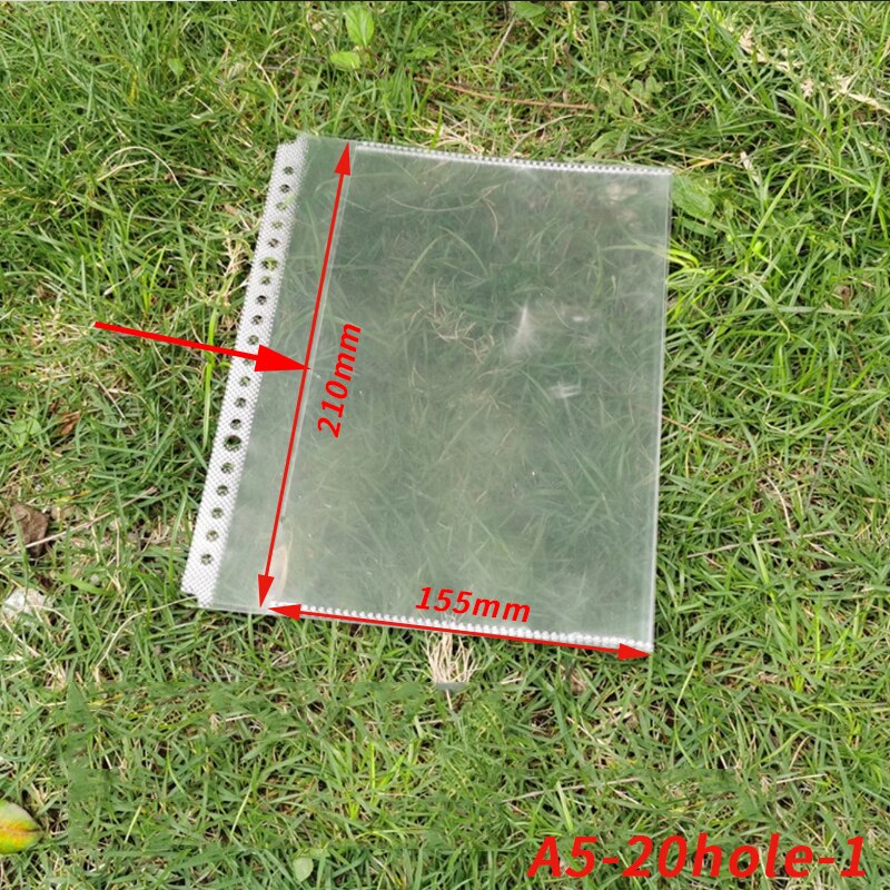 25PCS A3/A4/A5/B5 Clear Plastic Punched Pockets Folders Thin Leaf Documents Sheet Protectors Filing Products Per Page Organizer: A5-20