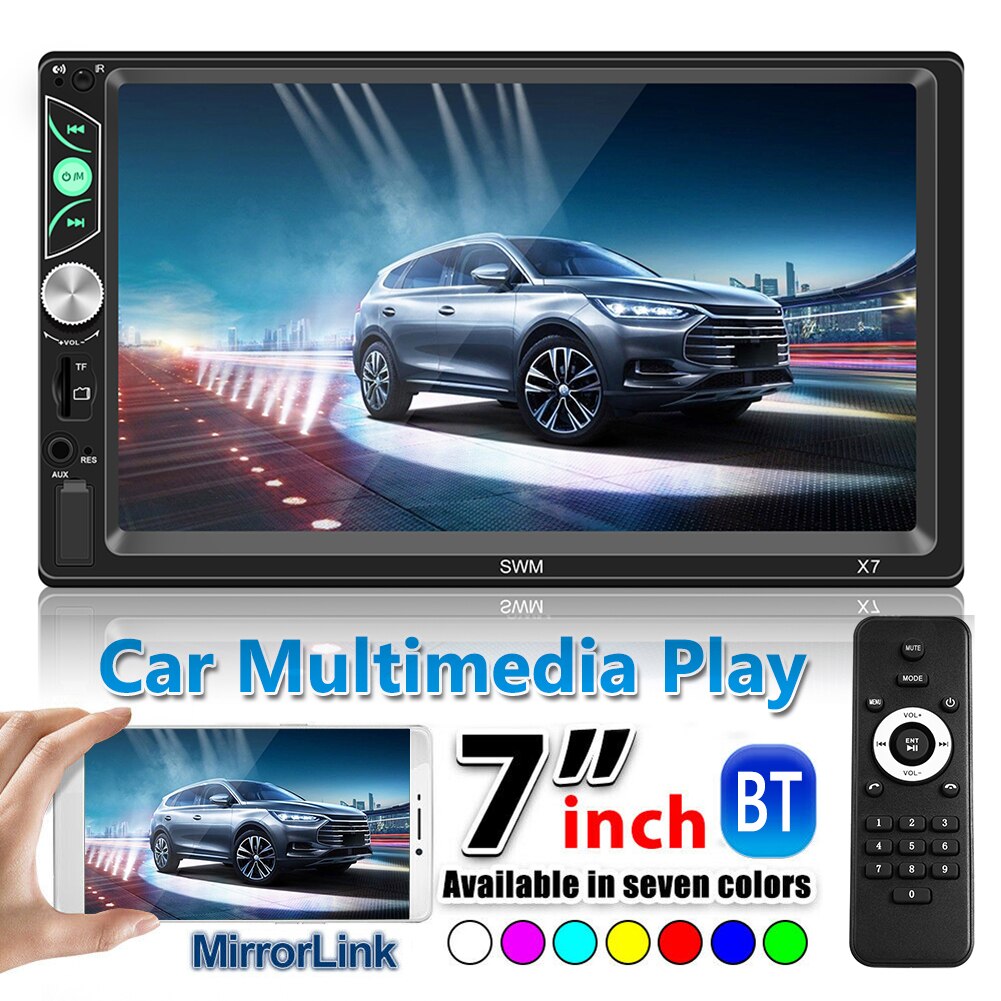 SWM-X7 Double 2 DIN Car Radio Multimedia Video Player 7 inch Display Bluetooth AUX Auto Stereo In-Dash Head Unit