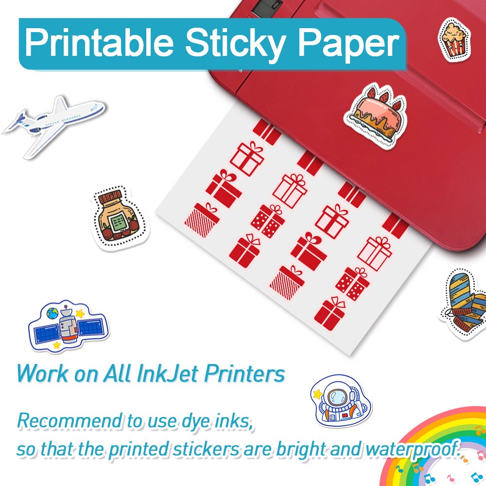 50 blätter A4 transparent Druckbare Vinyl Aufkleber Papier Wasserdicht Weiß Holographische Vinyl Etikett Aufkleber für Alle Inkjet Drucker