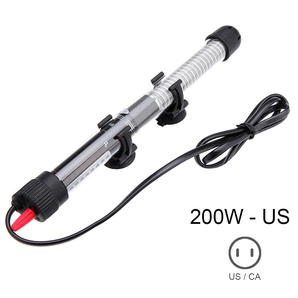 Mini Fish Tank Heater Submersible Adjustable Water Heater Stick 25/50/100/200/300W USJ99: 200W US Plug