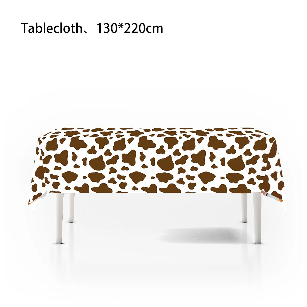 Engangsservise med høylandsfe-tema for 10 gjester, brun ku, papirtallerkener, servietter, kopper, happy holy cow, bursdagsfestdekorasjoner: Lysegrå