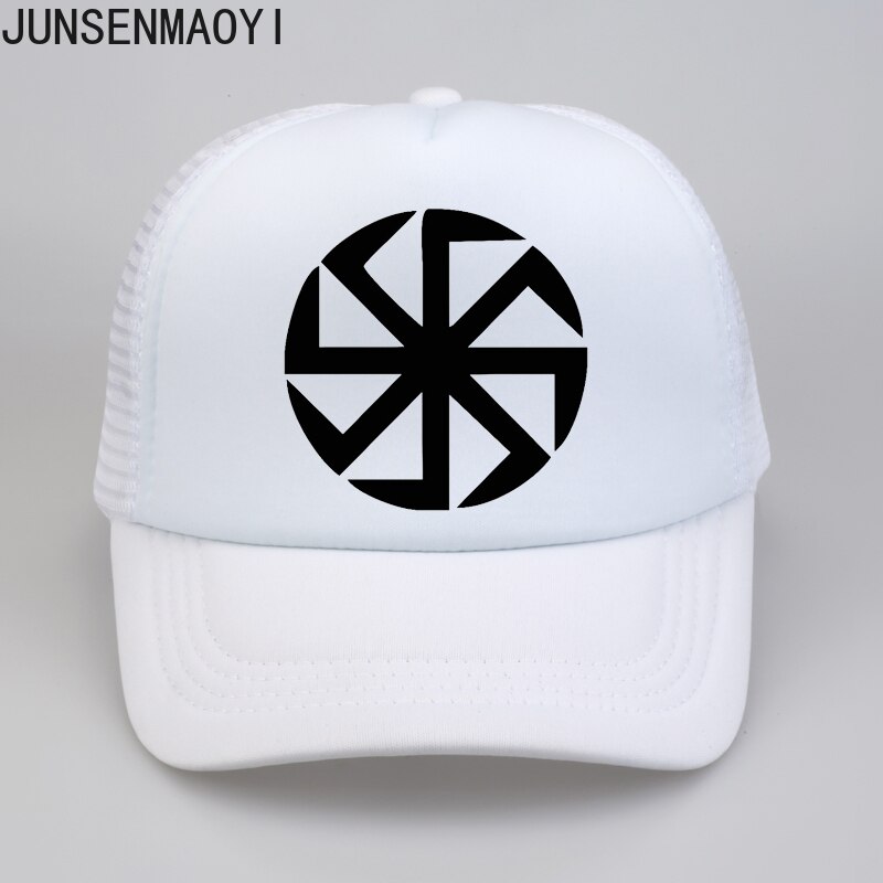Slavic Amulet Pagan Solar Symbol Slavic Wheel Nordic Amulet Viking Men Baseball Mesh Net Trucker Caps Hats Sun Hat: 8 / kid 52to55cm Head