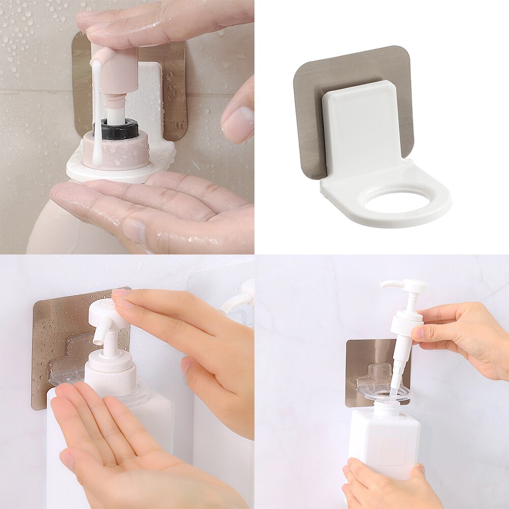 Plug Socket Holder Wall Storage Bathroom Body Wash Shampoo Bottle Wall Mounted Self Sticky Hooks Home Strong Adhesive Hook