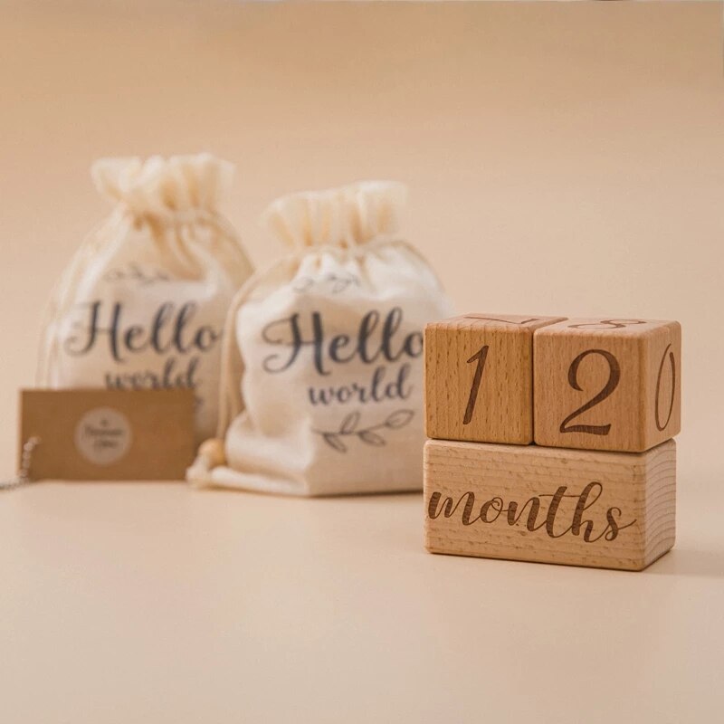 1 sett baby milepæl treblokk baby fotografering milepæl minnesmerke månedlig nyfødt minnekort nummer foto tilbehør