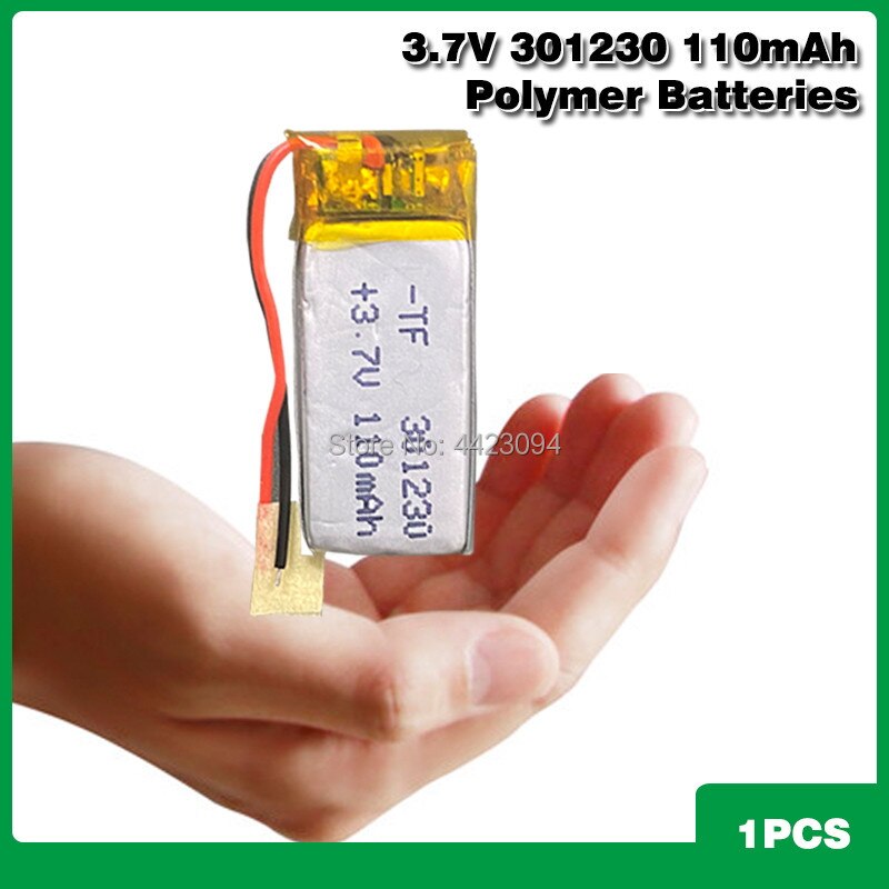 3.7V 80Mah Lithium-polymeer Batterij 301230 Li-Polymeer Oplaadbare Batterij 301230 Voor Bluetooth Oortelefoon Speelgoed Opname Pen geluid: 1PCS