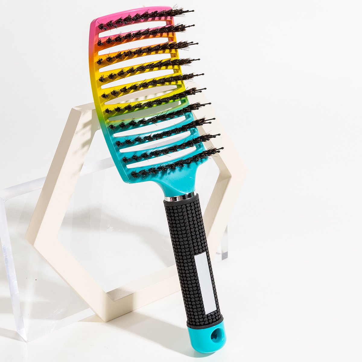Cepillo para desenredar el cuero cabelludo, peine para masaje, cerdas de nailon para mujeres, cepillo mágico para el cabello rizado, herramientas de estilismo para salón de peluquería,: Naranja