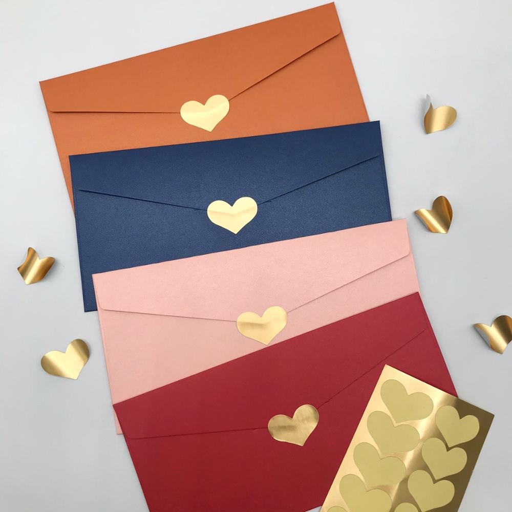 240Pcs Golden Heart Shaped Sticker Label Adhesive Stickers Box Packaging Sticker Kids Stationery Envelope Stickers
