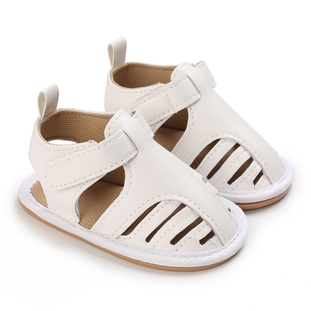 Sandali da bambina per neonati estivi PU Casual antiscivolo scava fuori neonato Prewalker prima camminata scarpe da culla piatte con 0-18M: W / 13-18 mesi