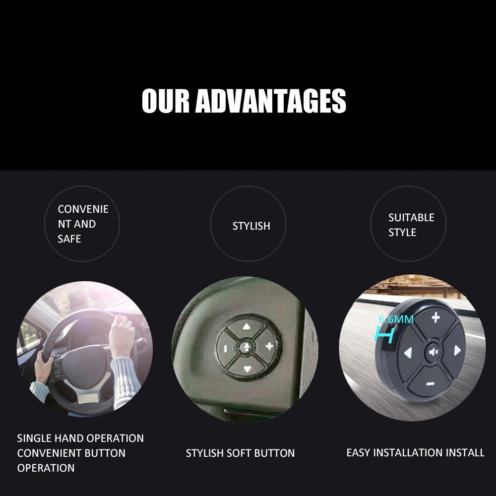 Car Steering Wheel Universal DVD Wireless Smart Button Key Remote Control