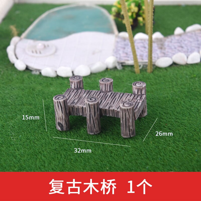 5 pc Baumstumpf Brücke Modell Mini Harz Gebühr Garten Miniaturen DIY Puppe Haus Terrarium Sukkulenten Mikro Landschaft Dekoration: wooden bridge