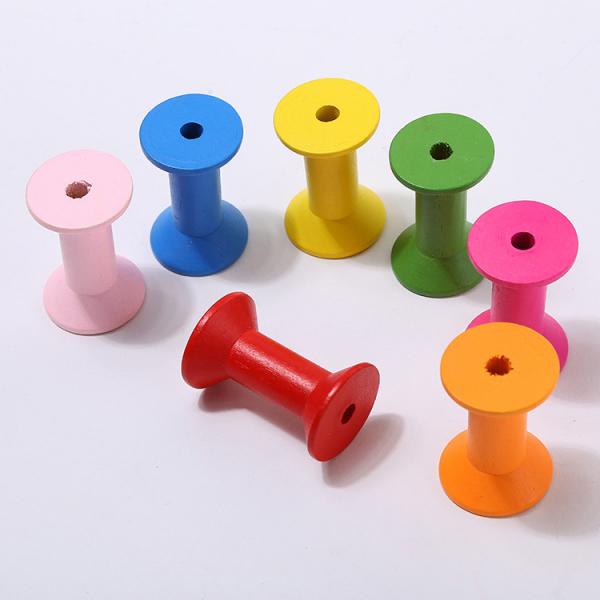 100Stck Holz Leere Gewinde Spulen DIY Spule Spule NäHenne Werkzeug Natürliche Farbe NäHenne Vorstellungen 13mm X15mm