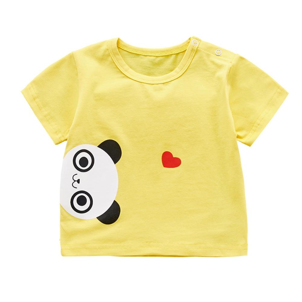 Estate Del Bambino Della Ragazza Manica Corta T-Camicette Per I Bambini Dell'orso Del Fumetto Stampato Magliette E Camicette Magliette Camicette Casual Camicette: Y / M 73