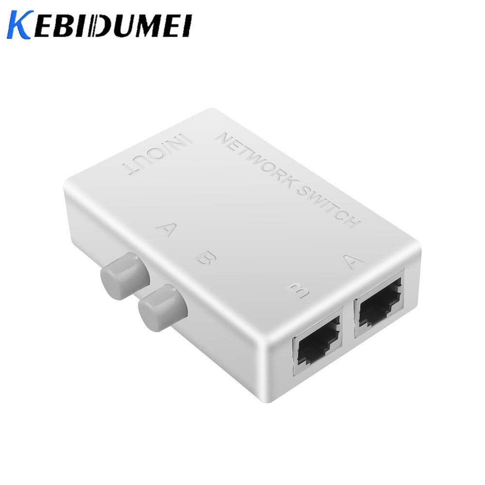 Kebidumei Mini 2 Port RJ45 RJ-45 Netwerk Switch Ethernet Box Switcher Dual 2 Way Port Handmatige Sharing Switch Adapter HUB