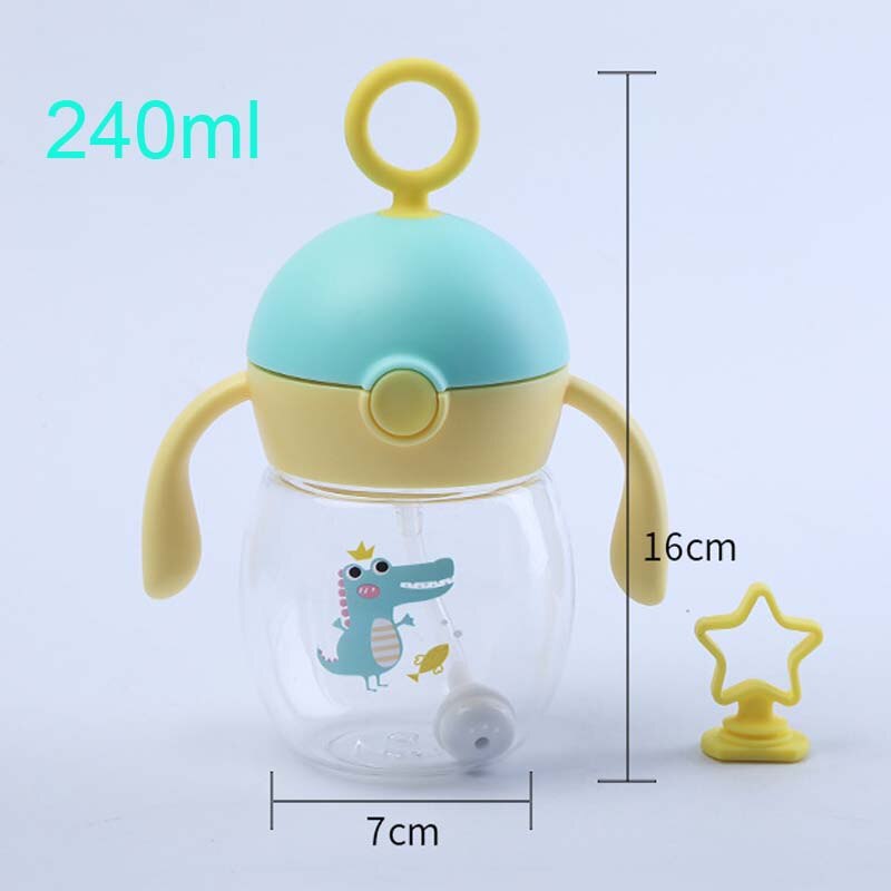 Baby Learning Drinking Cup 240ml 360 Degree Trainer Cup No-Spill Trainer Cup Two Handles For Infant Baby Miracle Trainer Cup