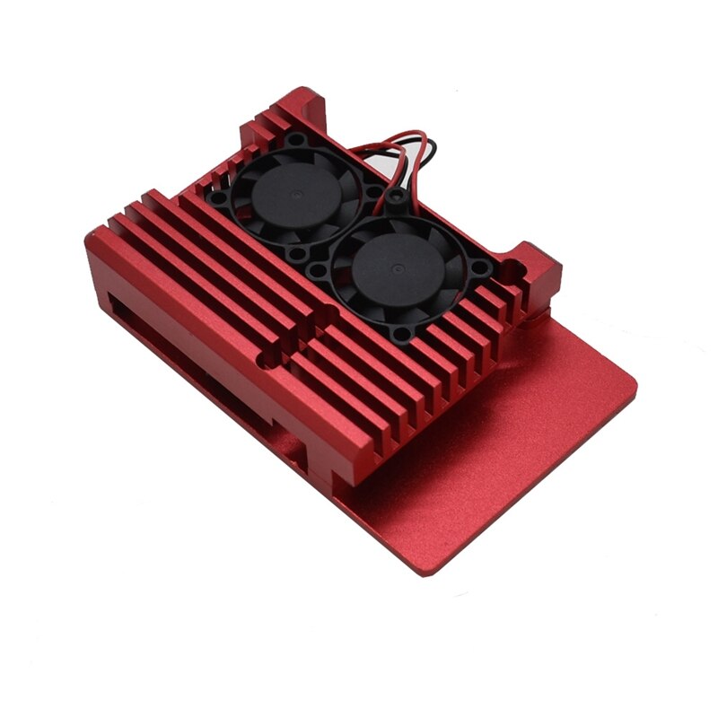 for Raspberry Pi 4 4B Aluminum Case Enclosure CNC Cover with Heatsink Cooling Dual Fan for Raspberry Pi 4 Model B