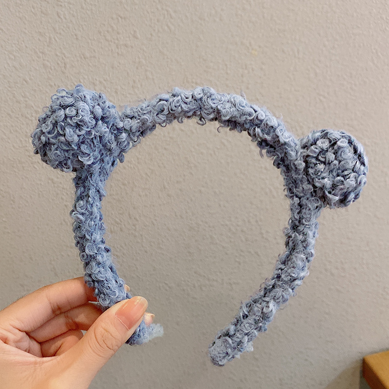 Nuevas niñas lindas orejas de oso aros de pelo de felpa para niñas niños encantadoras diademas diadema niños accesorios para el cabello de de invierno: Plata