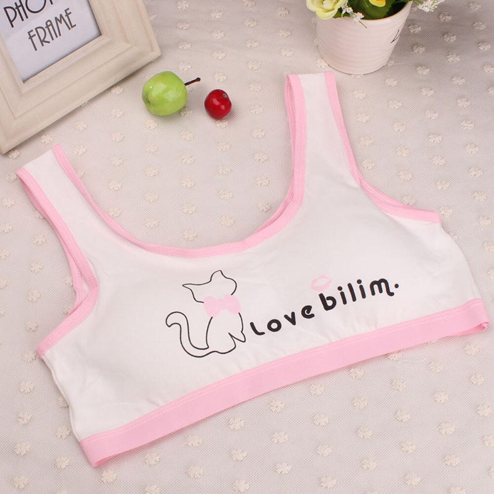 Baby girl underwear Lovely Girls Printing Underwear Bra Vest Children Underclothes Sport Undies: Pink