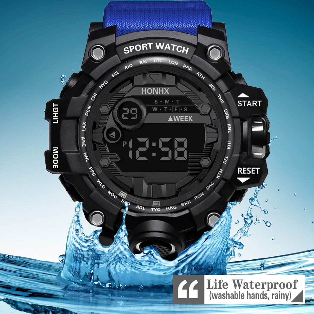 Reloj electrónico para deportes al aire libre para Hombre, pulsera Digital LED resistente al agua, de lujo e informal, con fecha