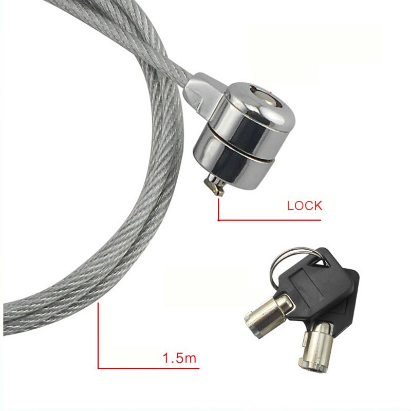 Anti-Theft Office Notebook Laptop PC Computer Desk Key Security Lock Chain Cable