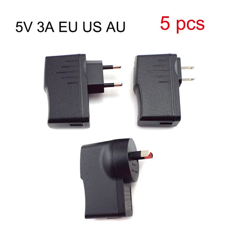 5Pcs 5V 3A Power Adapter Micro Usb Charger Ac Naar Dc Opladen Universele Power Adapter 100V-240V Uitgang