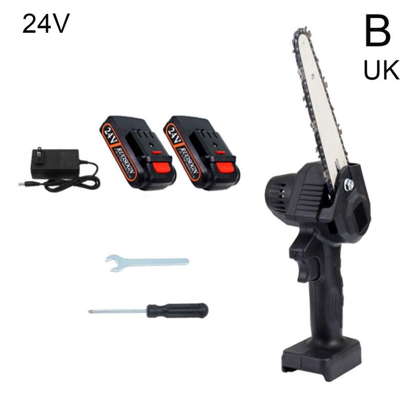 Hand-held Pruning Saw Rechargeable Small 6-inch Electric Logging One-hand Mini Saw Garden Woodworking Electric Chain Sa B9x0: B