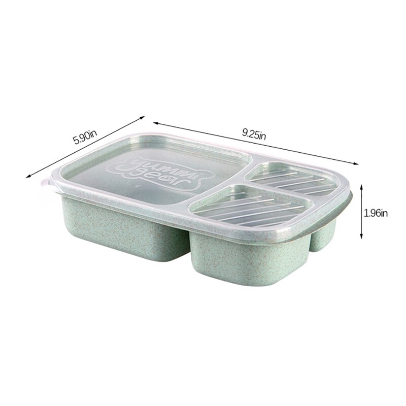 Vogvigo 1Pc Herbruikbare Tarwe Magnetron Picknick Sushi Fruit Opbergdozen Case Container Organizer Lunch Bento Box Voedsel Container: green