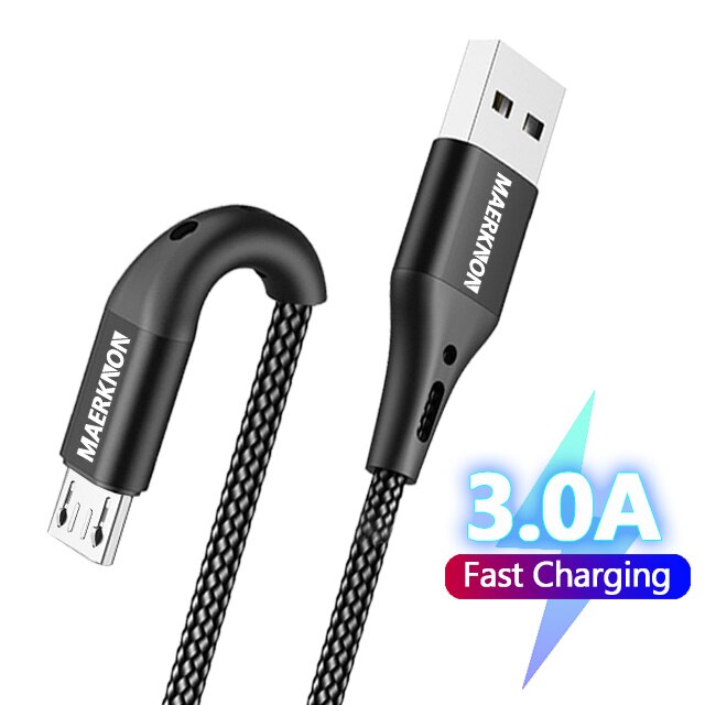 Maerknon – câble Micro USB 3A, Charge rapide, pour téléphone Android, Samsung, Xiaomi Redmi Note 10 Pro