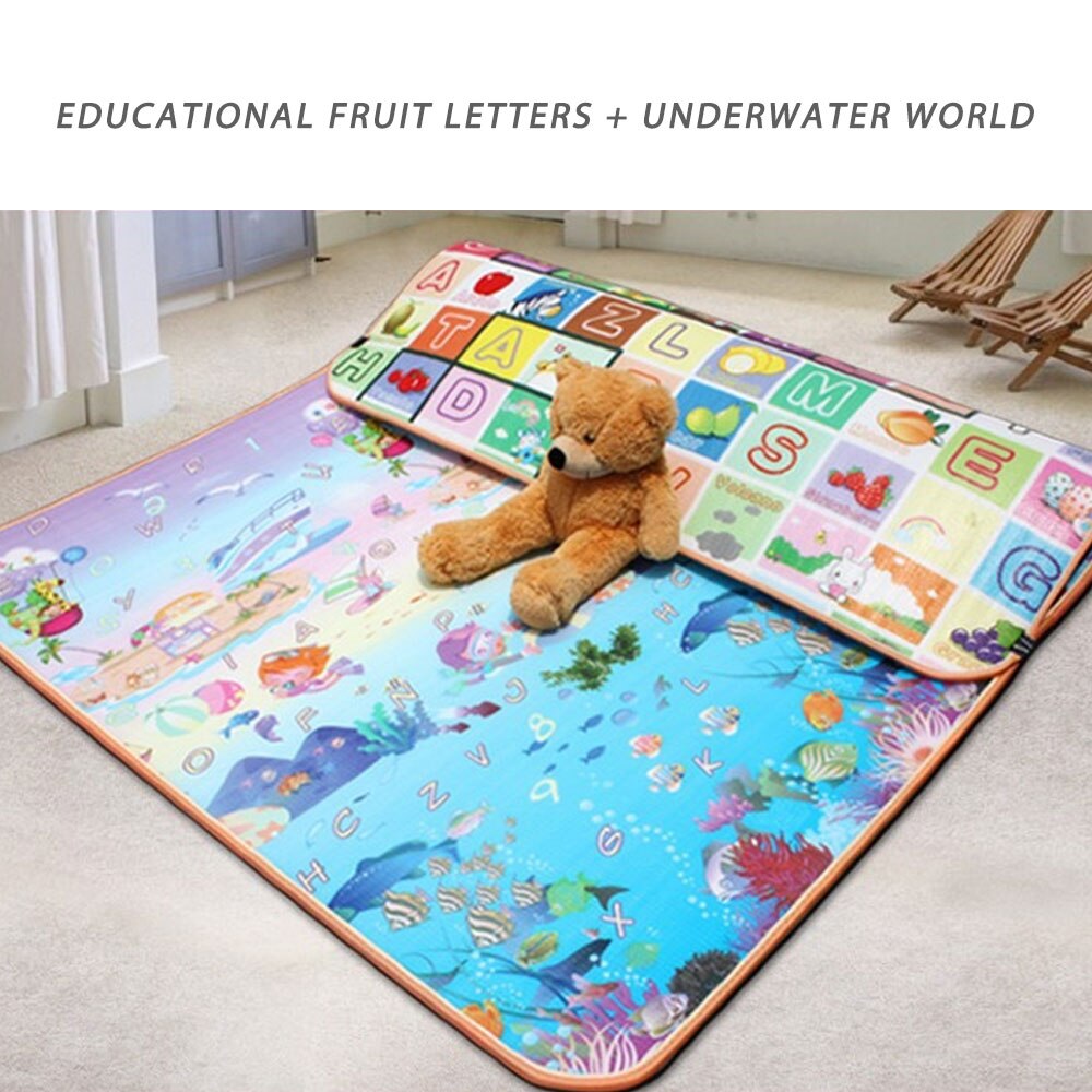 Måtte til børn baby legemåtte 0.5cm tyk kravlemåtte dobbelt overflade babytæppe tæppe dyre udviklende game pad: Pj4048b / 180cm*150cm