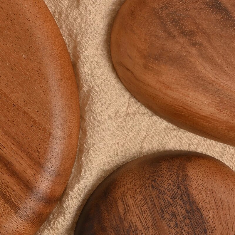 3PCS/Set Woden Serving Plates Pan Tray Dishes Kitchen Fruit Food Dessert Dinner Bread Cake Wood Plates Trays