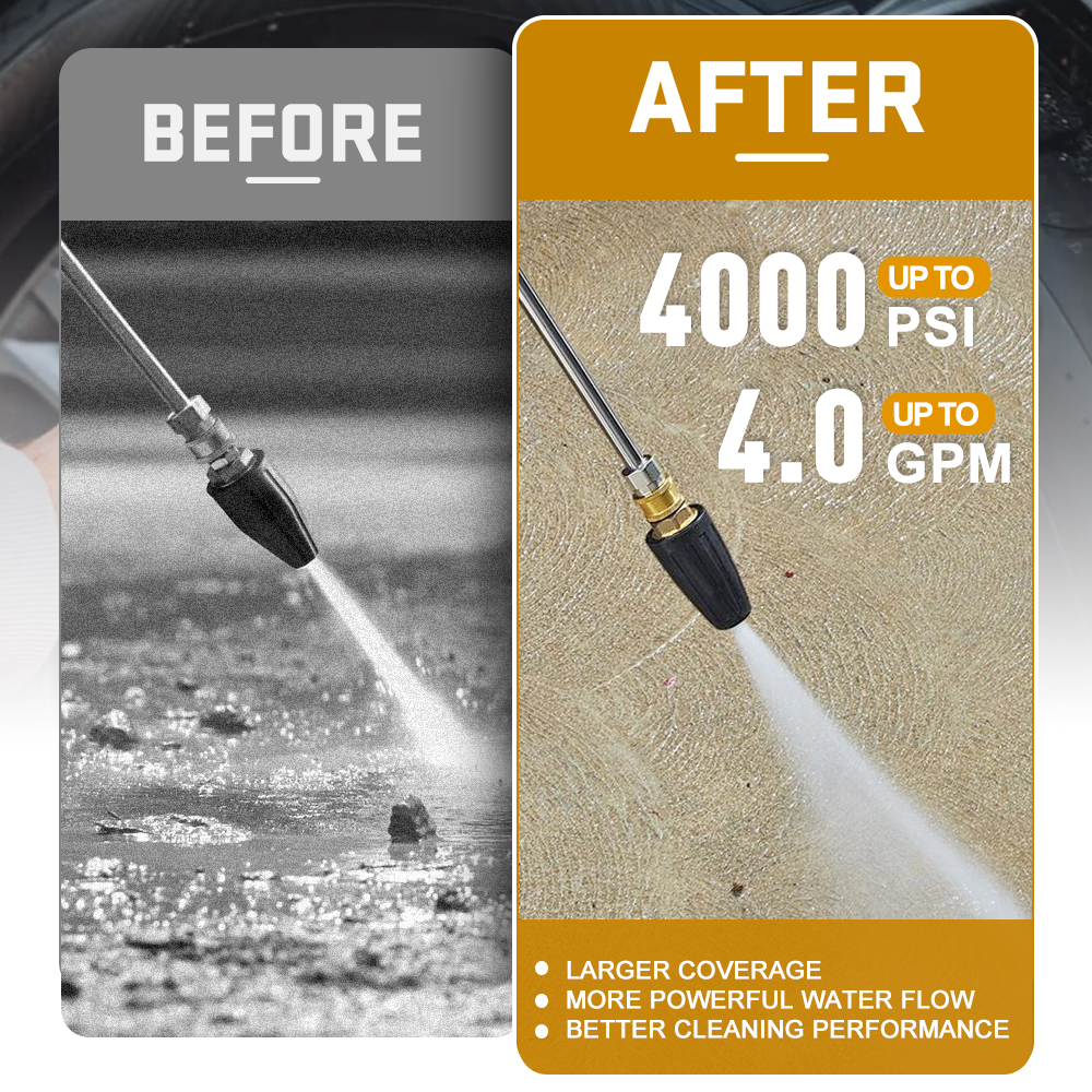 Ugello Turbo Triplo Per Idropulitrice - Ottone, 4000 PSI, Rotazione 360
