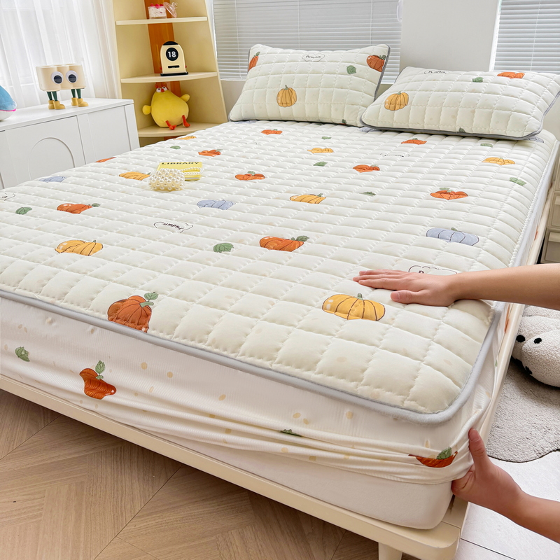 Dikke Matrashoes Cartoon Stijl Sprei Gewatteerd Bed Voor Thuis Volwassenen Kinderen Bedlinnen Fundas De Colchón (Geen Kussensloop): Volledige / Paars
