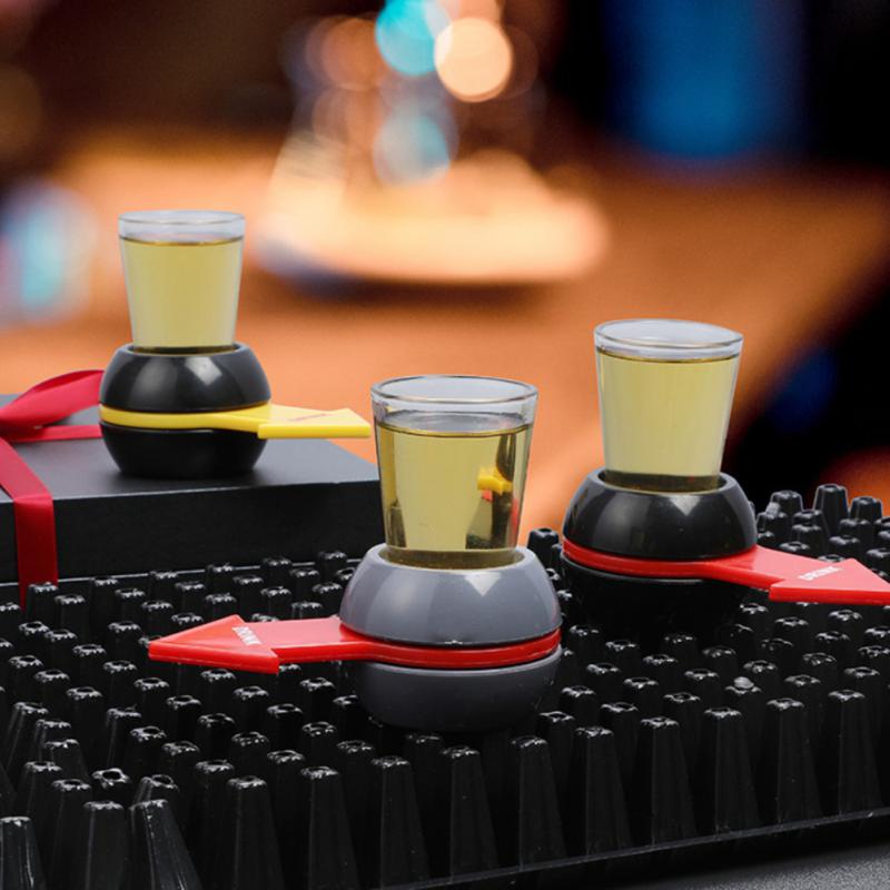pekeren skudd spinner selskapsspill snurre rundt drikkespill glasskoppsett roterbar pil øl vin brettspill bord underholdning