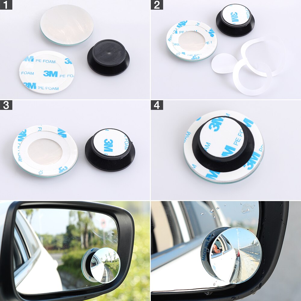 Acheter Rétroviseur de voiture à sourcils de pluie, petit miroir rond,  grand Angle de 360 ​​degrés, miroir auxiliaire de stationnement sans cadre