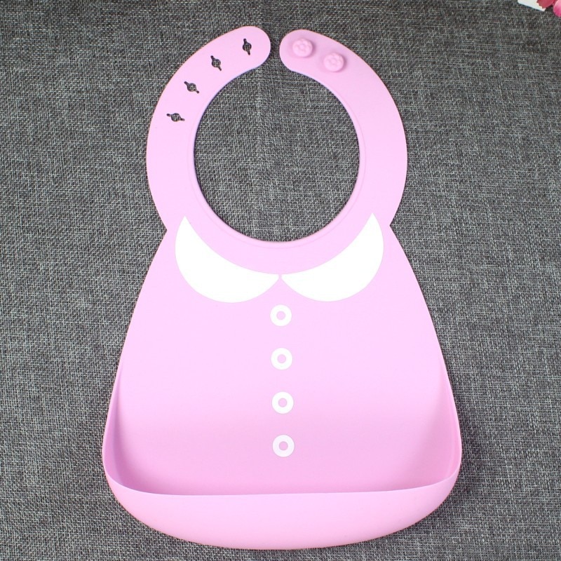 Baby's Bibs Waterproof Soft Edible Grade Silica Gel Saliva Towel Dining Pocket: bib pink clothes