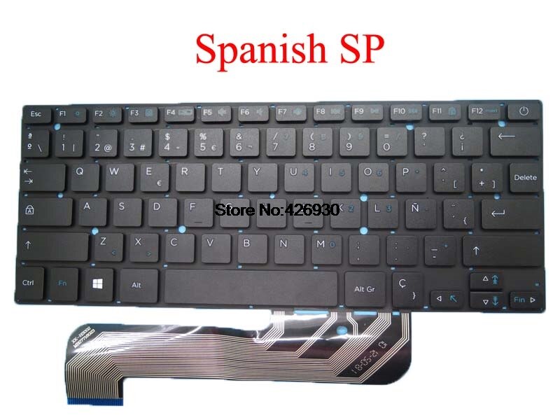 Teclado para ordenador portátil, para Irbis NB44, XK-HS002, MB27716023, Arabia, italiano, español, inglés, negro, sin marco, US SP IT AR,: Spanish SP