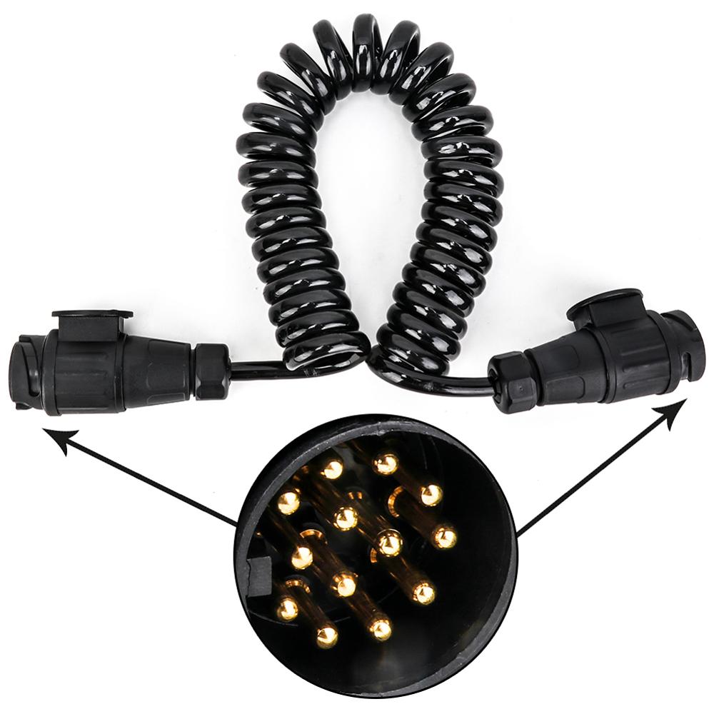 Tirol 13 Pin Plastic Trailer Male Plug Adapter 12V With 4m Spring Wire T23012a Male to Male Connector Car Trailer Plug Adapter