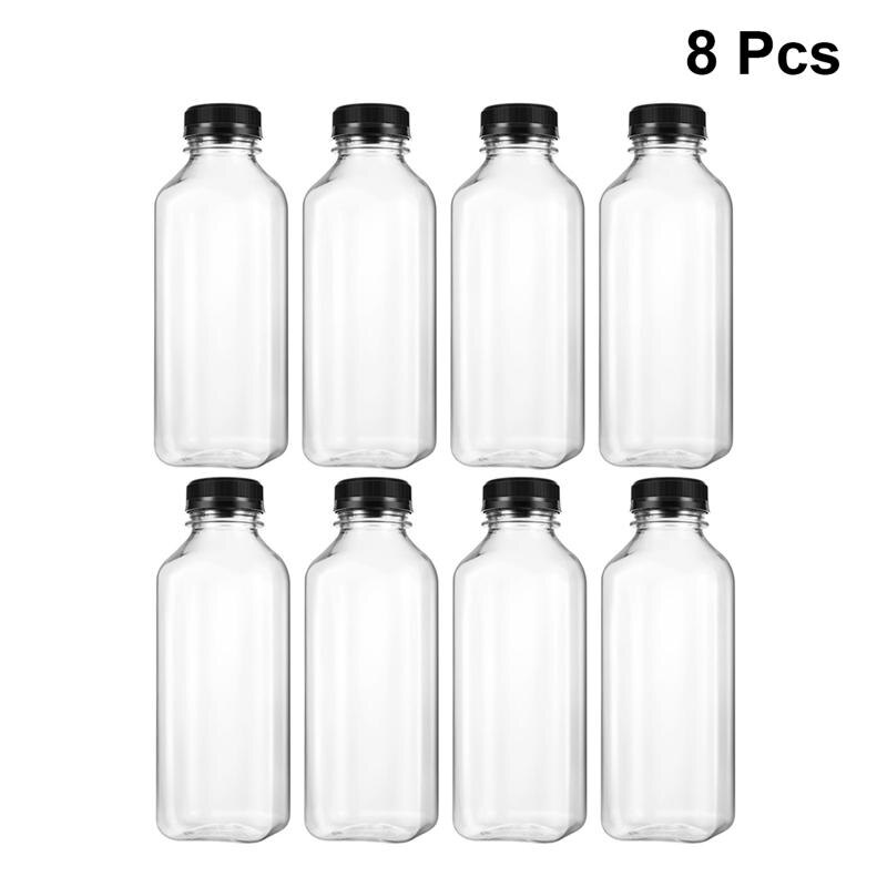 8pcs Drink Bottle Endurable Plastic Refillable Classic Portable Juice Bottle Empty Bottle Storage Bottle Storage Jars