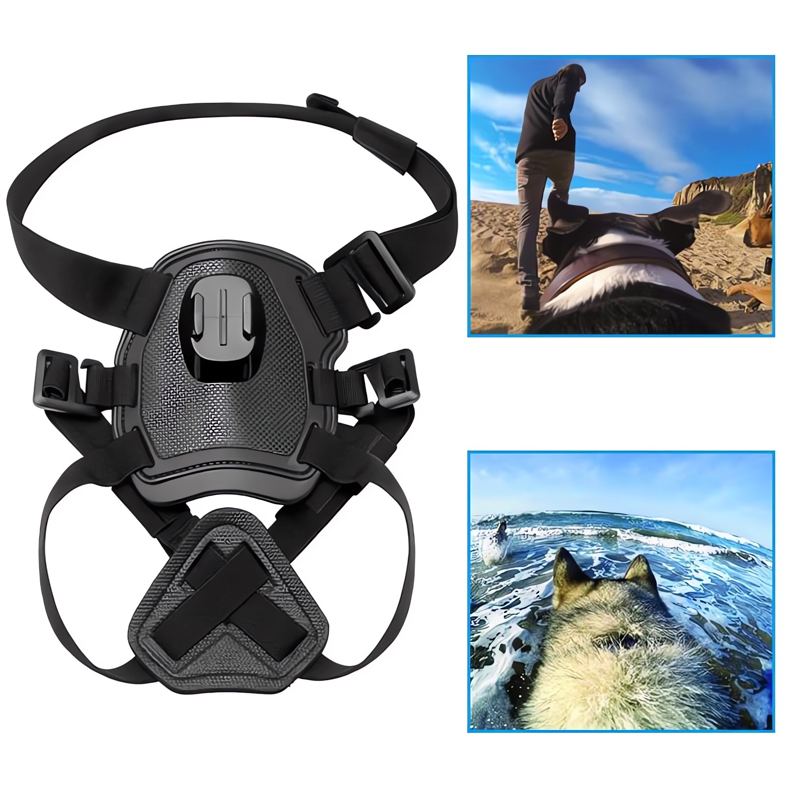 Banda de perro ajustable para Gopro hero 12 11 10 9 8 7 6 5 4 arnés de perro correa de cinturón para el pecho soporte de montaje para cámara deportiva para Xiaoyi