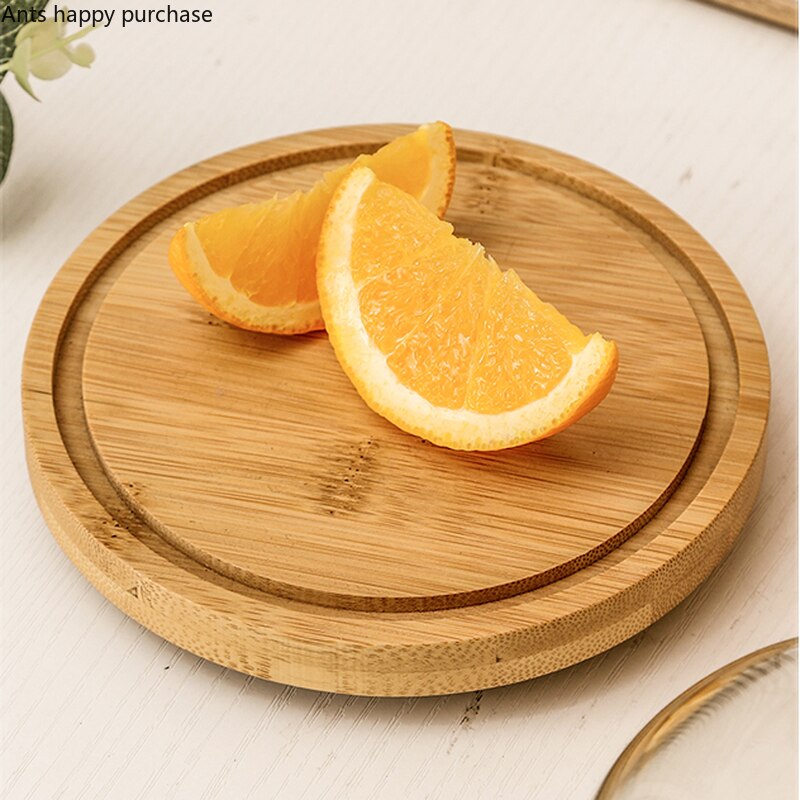 Wooden Cake Tray Glass Cover Rotatable Cake Stand Dessert Plate Bread Dim Sum Plate Cake Pan Snack Trays Decorative Display Tray