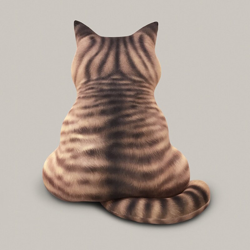Strip Cat Shape Plush Cushions Pillow Back Shadow Comfortable Cushion Cat Shape Filled Animal Cushion Kids Cute Pillow Toys: Dragen-Li / 59cm