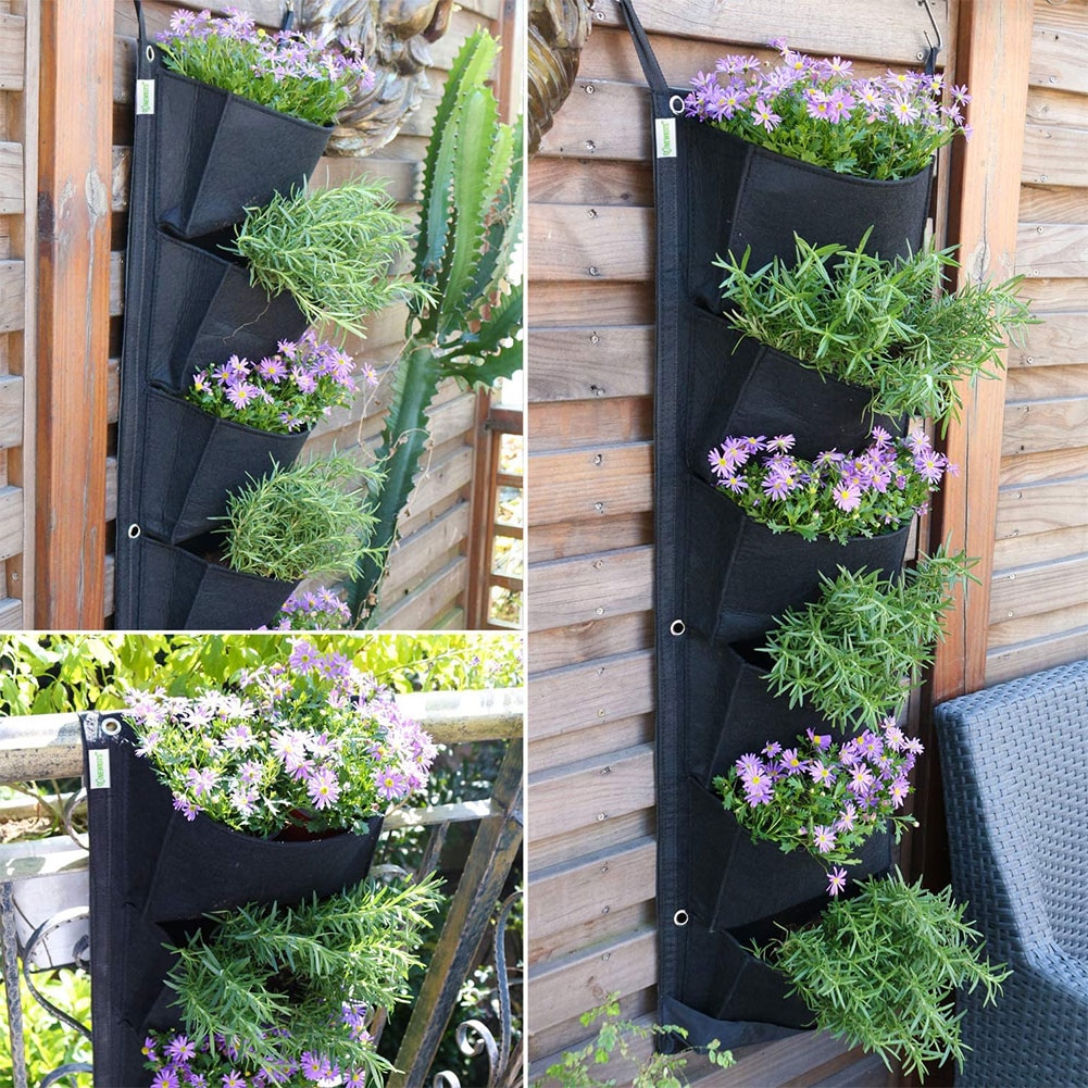Wall Hanging Green Grow Bag Planter Vertical Garden Vegetable Living Garden Bag Planter Growing Bags Flowers Supply