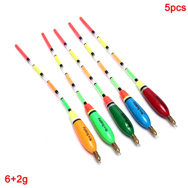 5Pcs/Lot fishing Float 3+2g/4+2g/5+2g/6+2g Mix Color Fishing Float Barguzinsky Fir Floats For Carp Fishing Fishing Tackles Tools: D